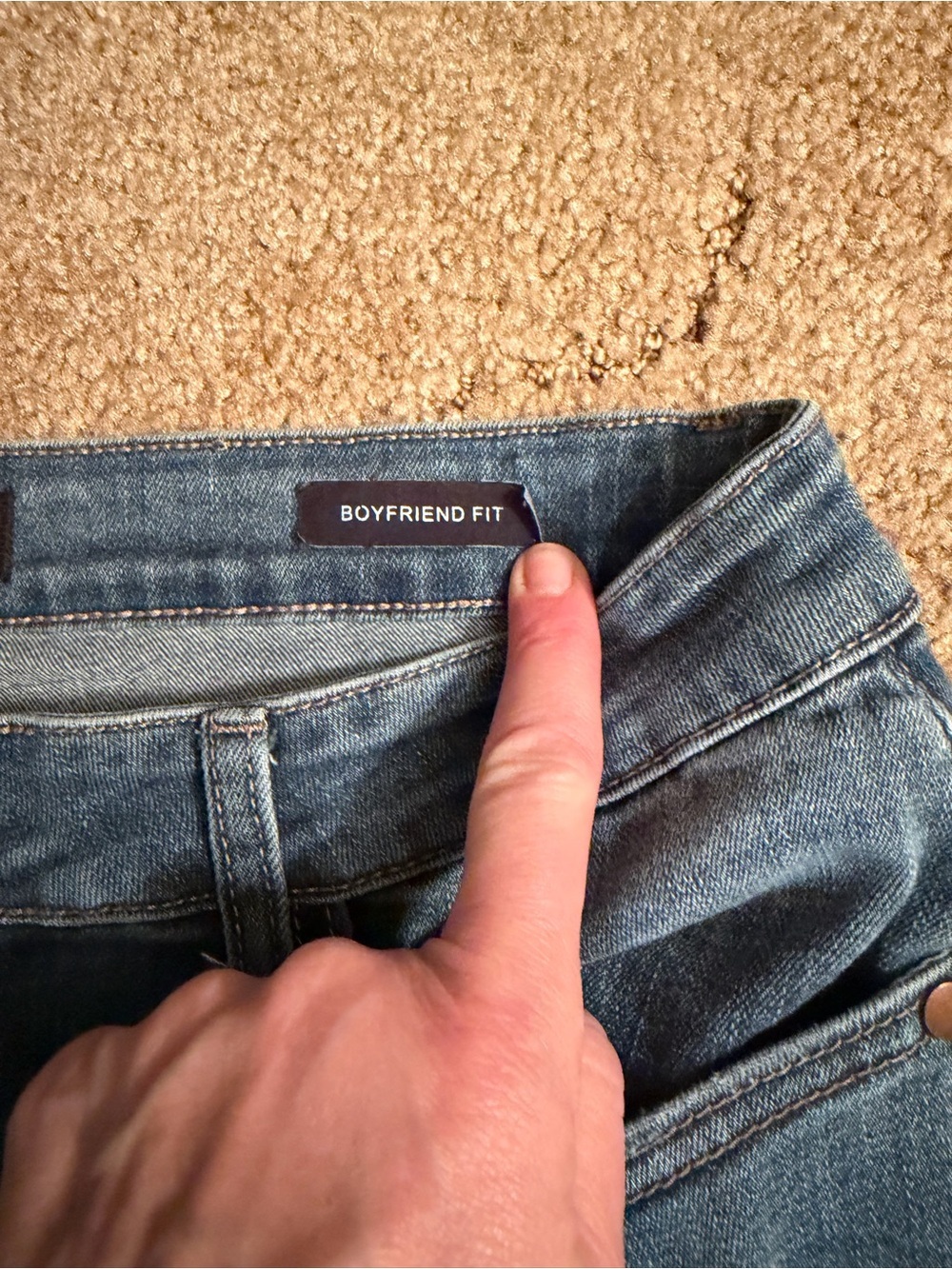 Distressed High-Rise Women's Jeans - Blue - Picture 3 of 6